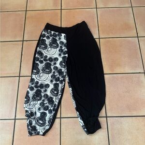 Transparente Black Label Black & White Patterned Harem Pants